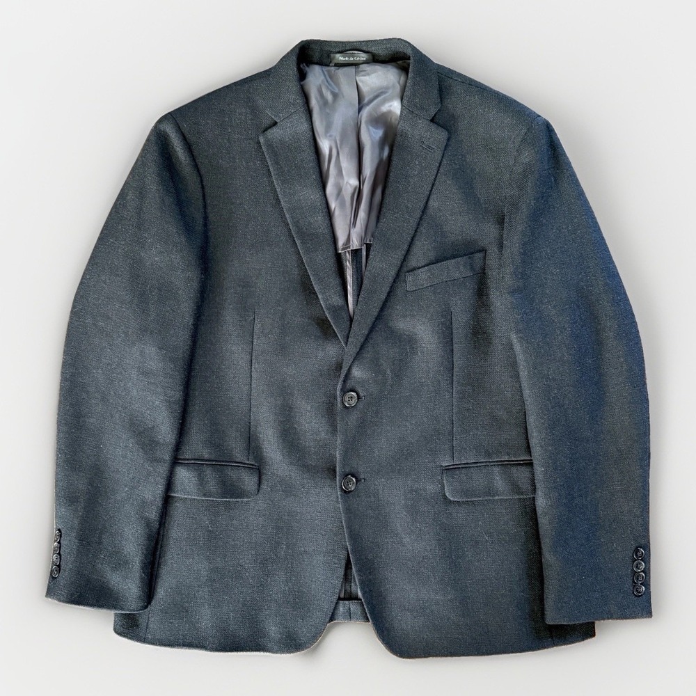 Lauren Ralph Lauren Charcoal Gray Textured Sport Coat 42R Blazer Pebbled Weave